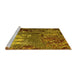 Sideview of Machine Washable Oriental Yellow Industrial Rug, wshurb2495yw