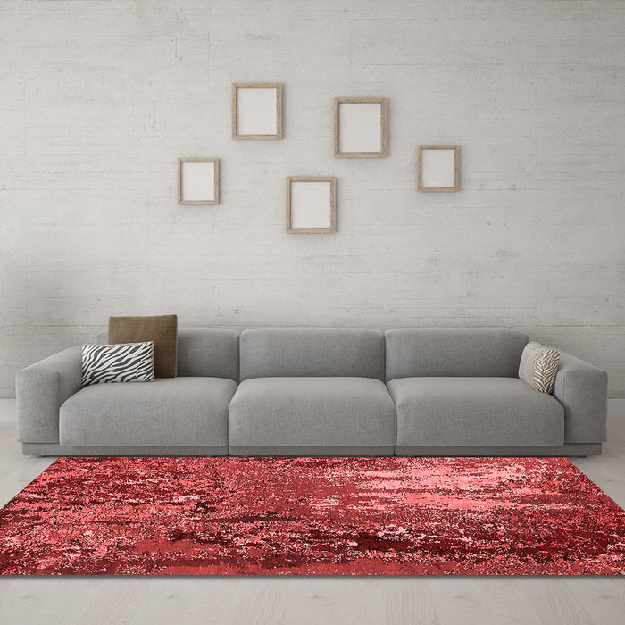 Industrial Red Washable Rugs