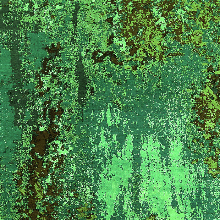 Machine Washable Oriental Green Industrial Area Rugs, wshurb2495grn