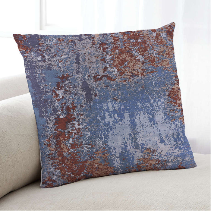 Lifestyle Image of Mid-Century Modern Urban Square Plum Purple Throw Pillow, 18 inch by 18 inch, pwurb2495