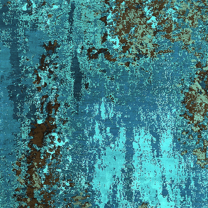 Machine Washable Oriental Turquoise Industrial Area Rugs, wshurb2495turq