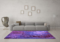 Machine Washable Oriental Purple Industrial Rug, wshurb2495pur