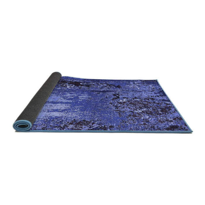 Sideview of Oriental Blue Industrial Rug, urb2495blu