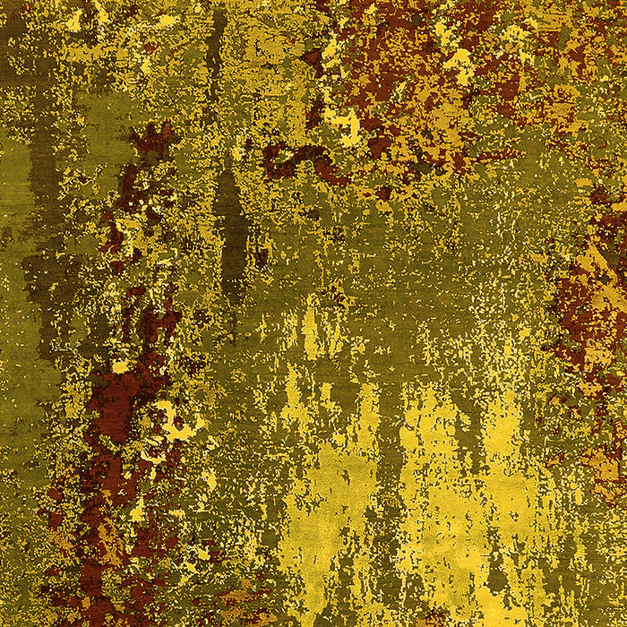 Machine Washable Oriental Yellow Industrial Rug, wshurb2495yw