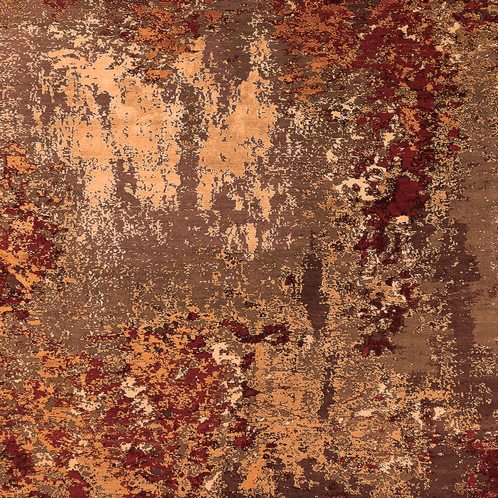 Square Oriental Orange Industrial Rug, urb2495org