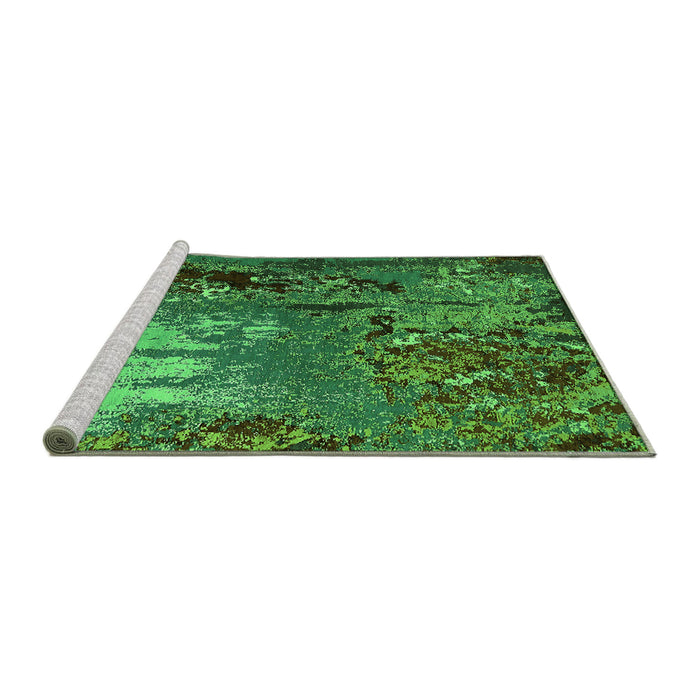 Sideview of Machine Washable Oriental Green Industrial Area Rugs, wshurb2495grn