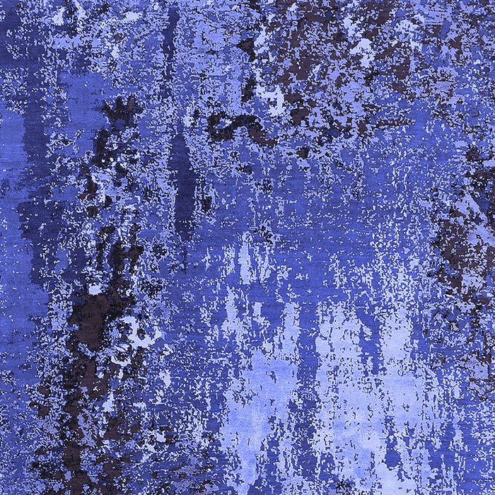 Machine Washable Oriental Blue Industrial Rug, wshurb2495blu