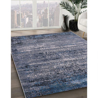 Mid-Century Modern Purple Navy Blue Oriental Rug, urb2496