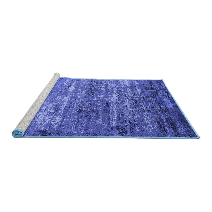 Sideview of Machine Washable Oriental Blue Industrial Rug, wshurb2496blu