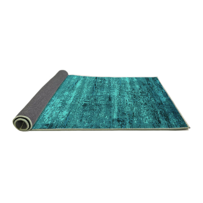 Sideview of Oriental Turquoise Industrial Rug, urb2496turq