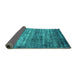 Sideview of Oriental Turquoise Industrial Rug, urb2496turq