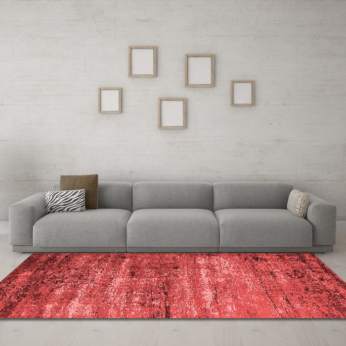 Industrial Red Washable Rugs