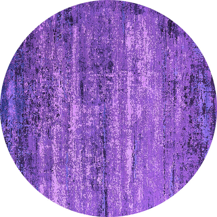 Round Machine Washable Oriental Purple Industrial Area Rugs, wshurb2496pur