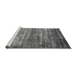 Sideview of Machine Washable Oriental Gray Industrial Rug, wshurb2496gry