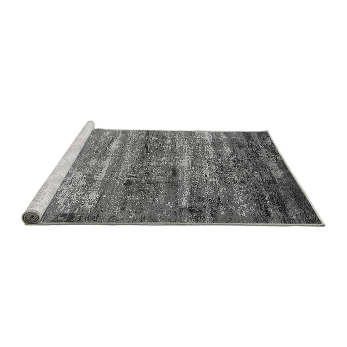 Sideview of Machine Washable Oriental Gray Industrial Rug, wshurb2496gry