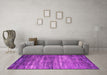 Machine Washable Oriental Pink Industrial Rug in a Living Room, wshurb2496pnk