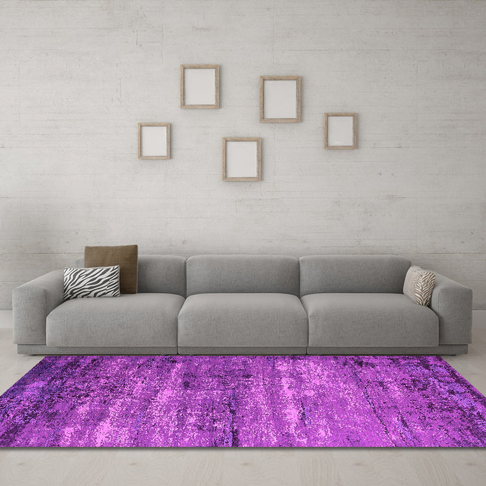 Machine Washable Oriental Pink Industrial Rug in a Living Room, wshurb2496pnk