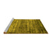 Sideview of Machine Washable Oriental Yellow Industrial Rug, wshurb2496yw