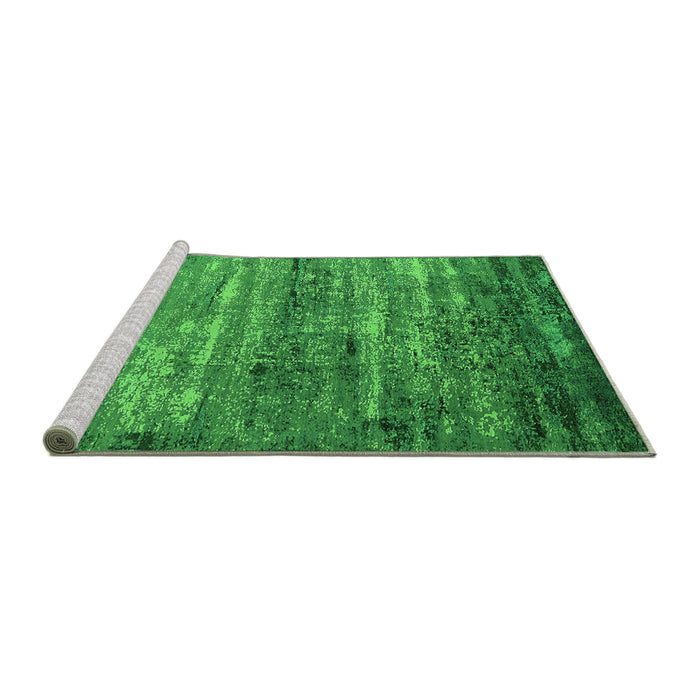 Sideview of Machine Washable Oriental Green Industrial Area Rugs, wshurb2496grn