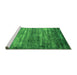 Sideview of Machine Washable Oriental Green Industrial Area Rugs, wshurb2496grn