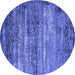 Round Oriental Blue Industrial Rug, urb2496blu