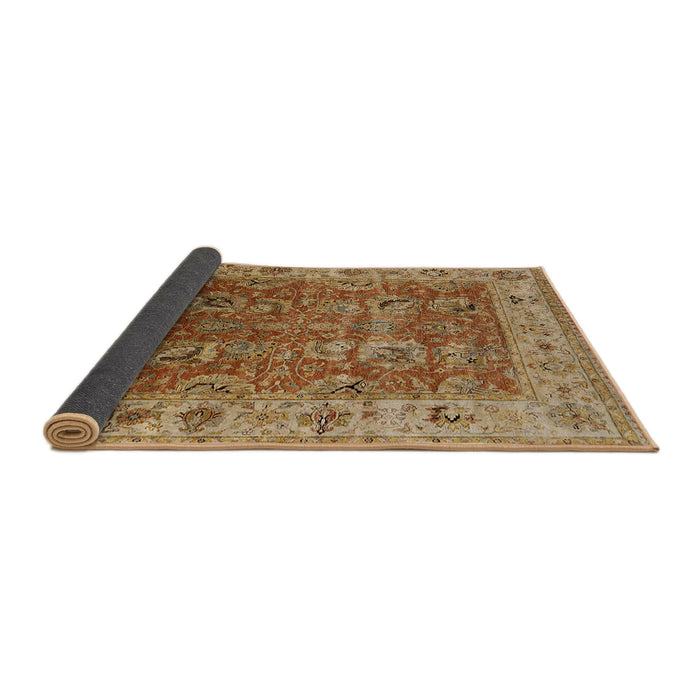 Sideview of Mid-Century Modern Mahogany Brown Oriental Rug, urb2497