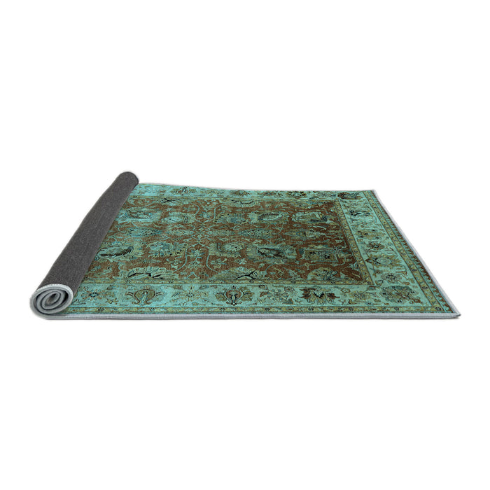 Sideview of Oriental Light Blue Traditional Rug, urb2497lblu