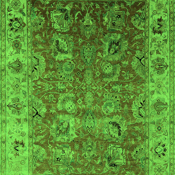 Machine Washable Oriental Green Traditional Area Rugs, wshurb2497grn