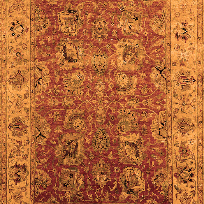 Machine Washable Oriental Orange Traditional Area Rugs, wshurb2497org