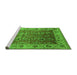 Sideview of Machine Washable Oriental Green Traditional Area Rugs, wshurb2497grn