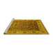 Sideview of Machine Washable Oriental Yellow Traditional Rug, wshurb2497yw