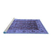 Sideview of Machine Washable Oriental Blue Traditional Rug, wshurb2497blu