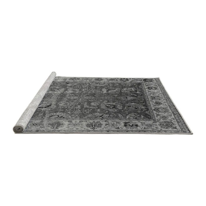 Sideview of Machine Washable Oriental Gray Traditional Rug, wshurb2497gry