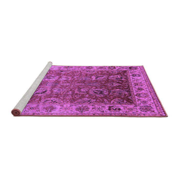 Sideview of Machine Washable Oriental Purple Traditional Area Rugs, wshurb2497pur
