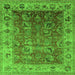 Square Oriental Green Traditional Rug, urb2497grn