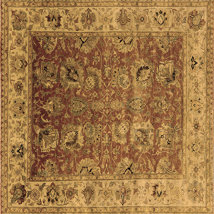 Square Oriental Brown Traditional Rug, urb2497brn