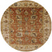 Round Mid-Century Modern Mahogany Brown Oriental Rug, urb2497