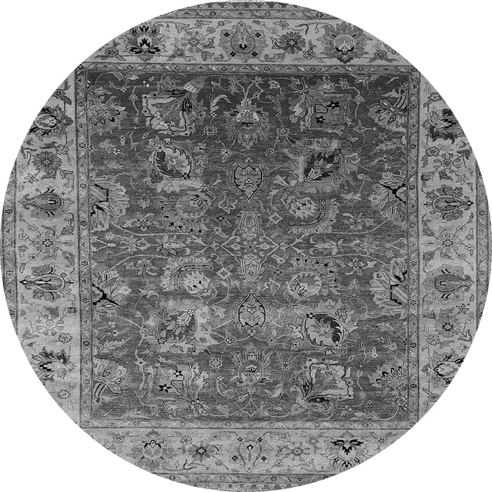 Round Oriental Gray Traditional Rug, urb2497gry