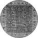 Round Oriental Gray Traditional Rug, urb2497gry
