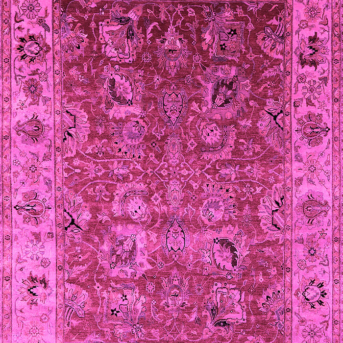 Machine Washable Oriental Pink Traditional Rug, wshurb2497pnk