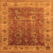 Square Oriental Orange Traditional Rug, urb2497org