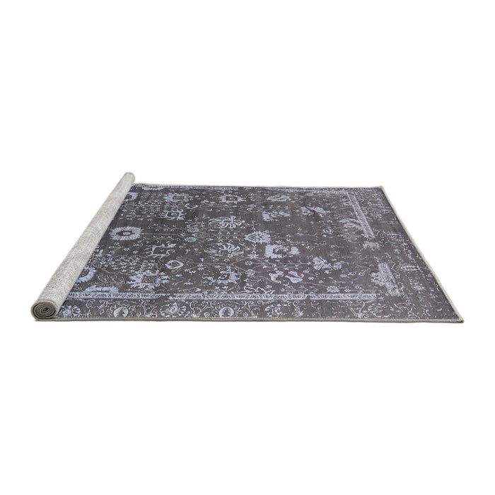 Sideview of Machine Washable Industrial Modern Gray Rug, wshurb2498