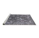 Sideview of Machine Washable Industrial Modern Gray Rug, wshurb2498