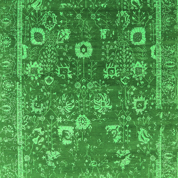 Machine Washable Oriental Green Industrial Area Rugs, wshurb2498grn