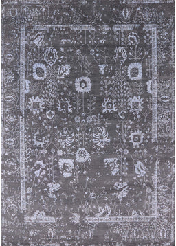 Mid-Century Modern Gray Oriental Rug, urb2498