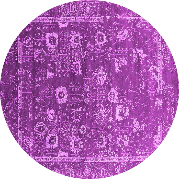 Round Oriental Pink Industrial Rug, urb2498pnk