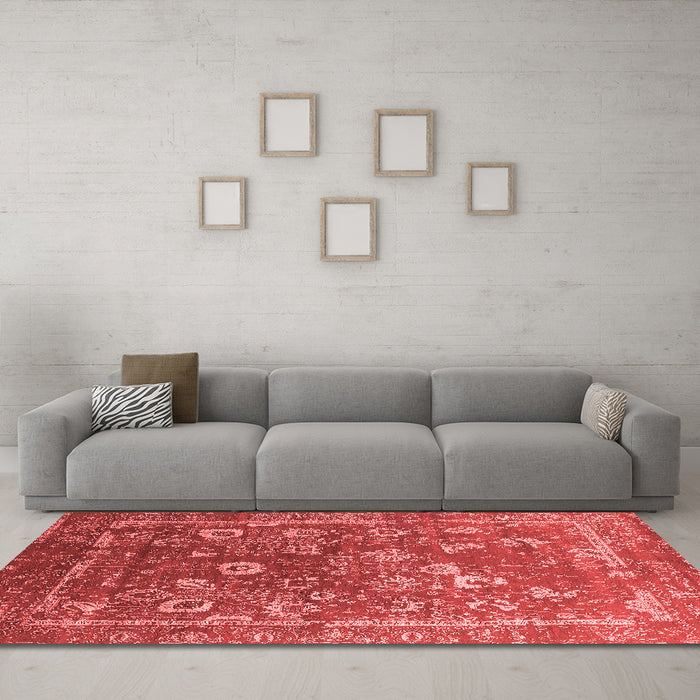 Industrial Red Washable Rugs