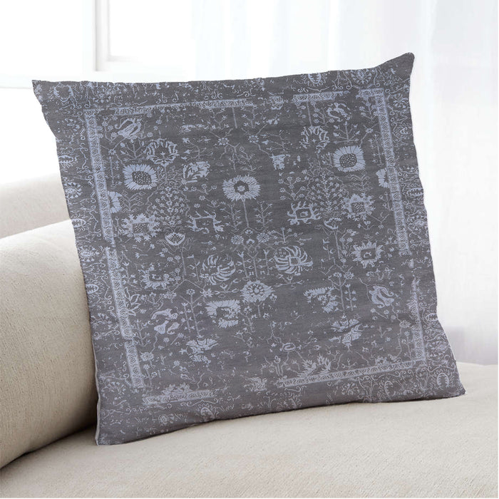 Lifestyle Image of Mid-Century Modern Urban Square Gray Throw Pillow, 18 inch by 18 inch, pwurb2498