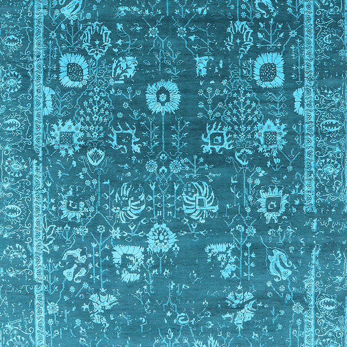Machine Washable Oriental Light Blue Industrial Rug, wshurb2498lblu