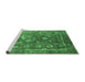 Sideview of Machine Washable Oriental Emerald Green Industrial Area Rugs, wshurb2498emgrn